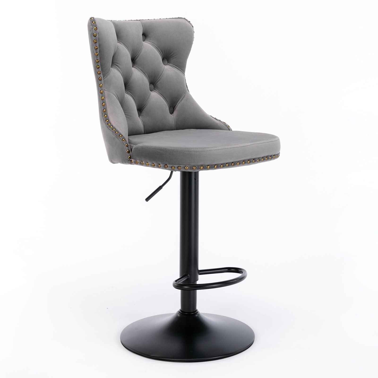 Swivel Velvet Barstools Adjusatble Seat Height, Modern Upholstered Bar Stools With Backs Comfortable Tufted For Home Pub And Kitchen Island (Set of 2) Home Essentials