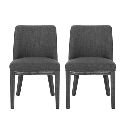 Modern Dining Chair With Durable Fabric Upholstery And Sturdy Wooden Frame (Set of 2) Noble House