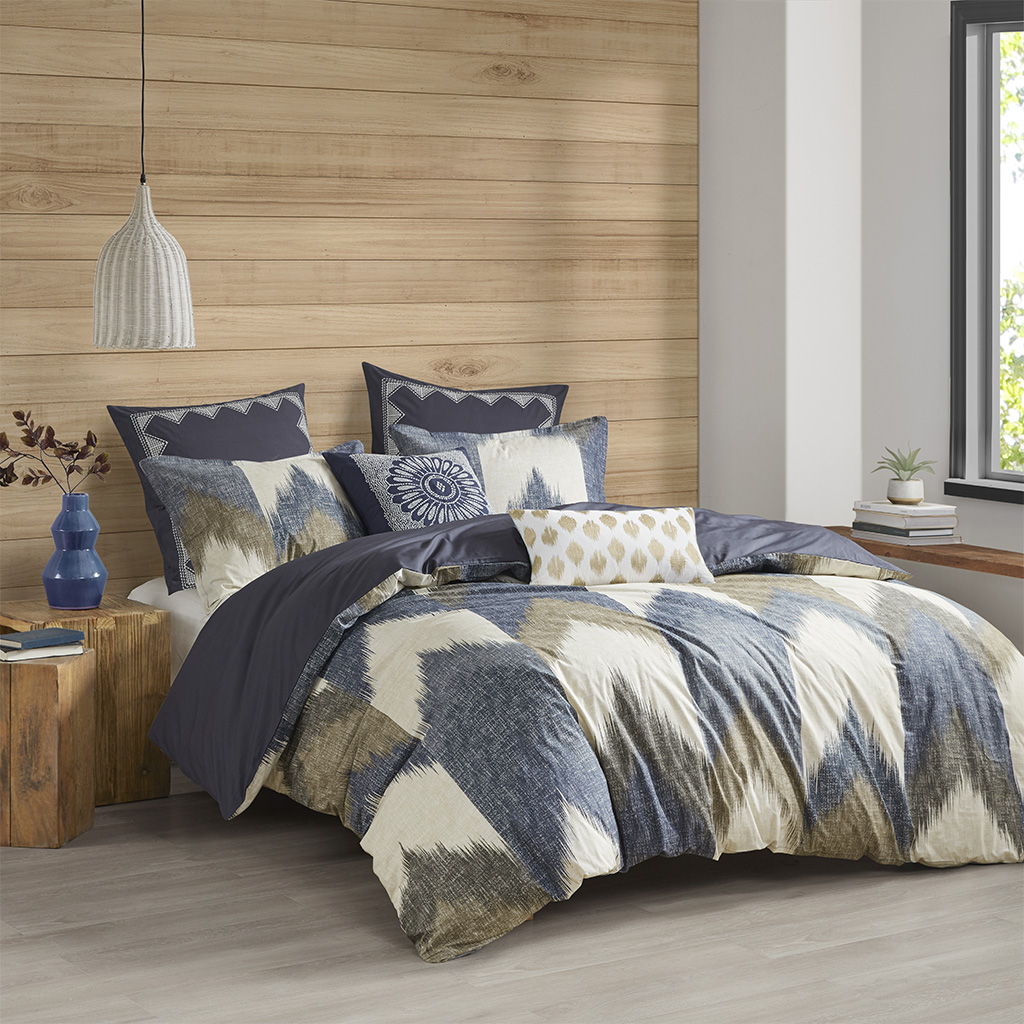 Alpine - 3 Piece Duvet Cover Mini Set - Navy INK+IVY