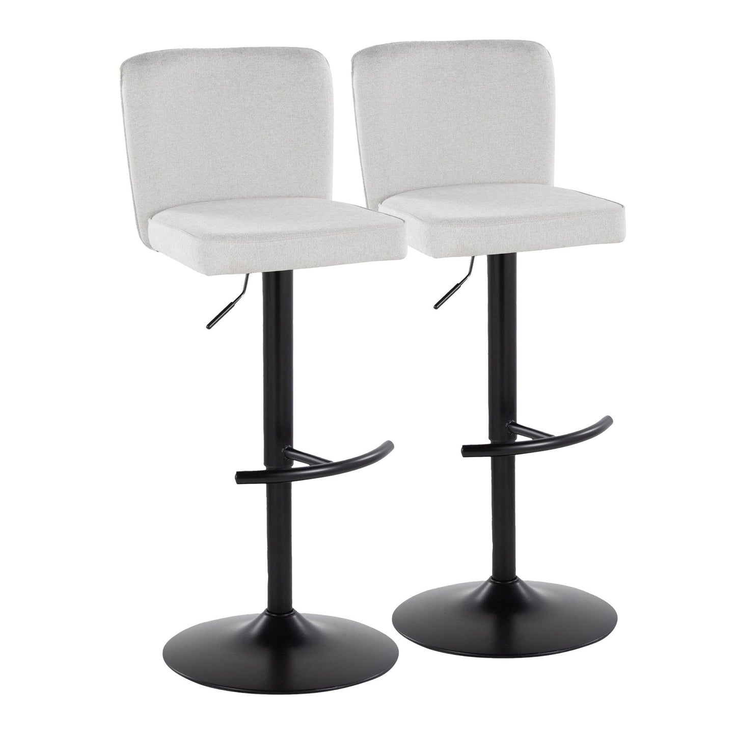 Henry - Contemporary Adjustable Barstool & Swivel With Rounded T Footrest (Set of 2) Lumi Source