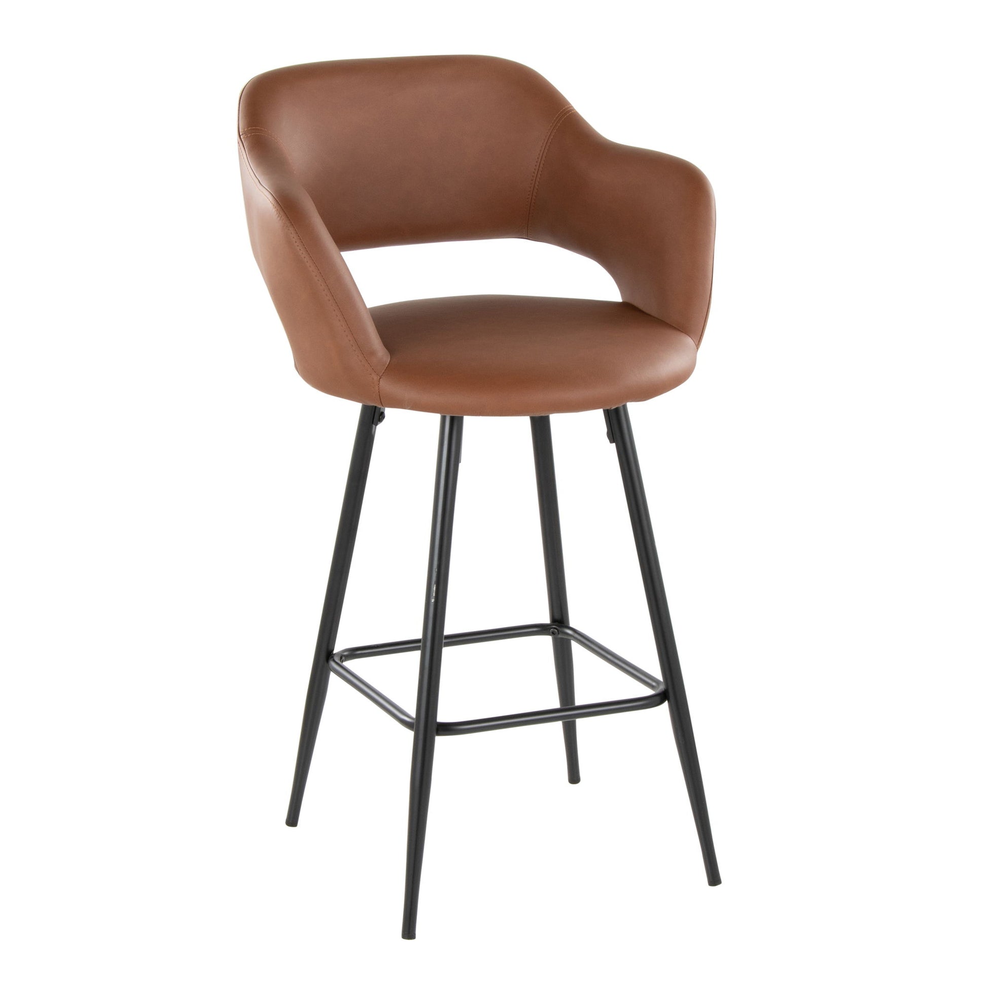 Margarite - Contemporary Fixed Height Counter Stool With Square Footrest (Set of 2) Lumi Source
