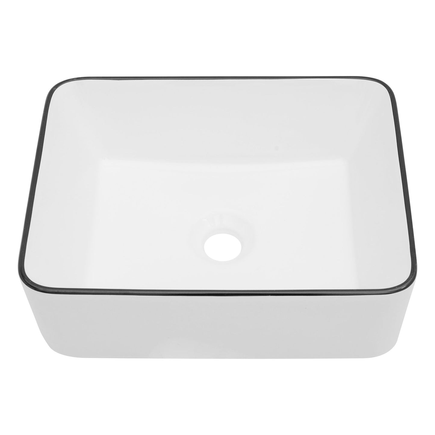 Modern European Style Ceramic Rectangular Vessel Bathroom Sink Daily Nest