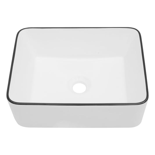 Modern European Style Ceramic Rectangular Vessel Bathroom Sink Daily Nest