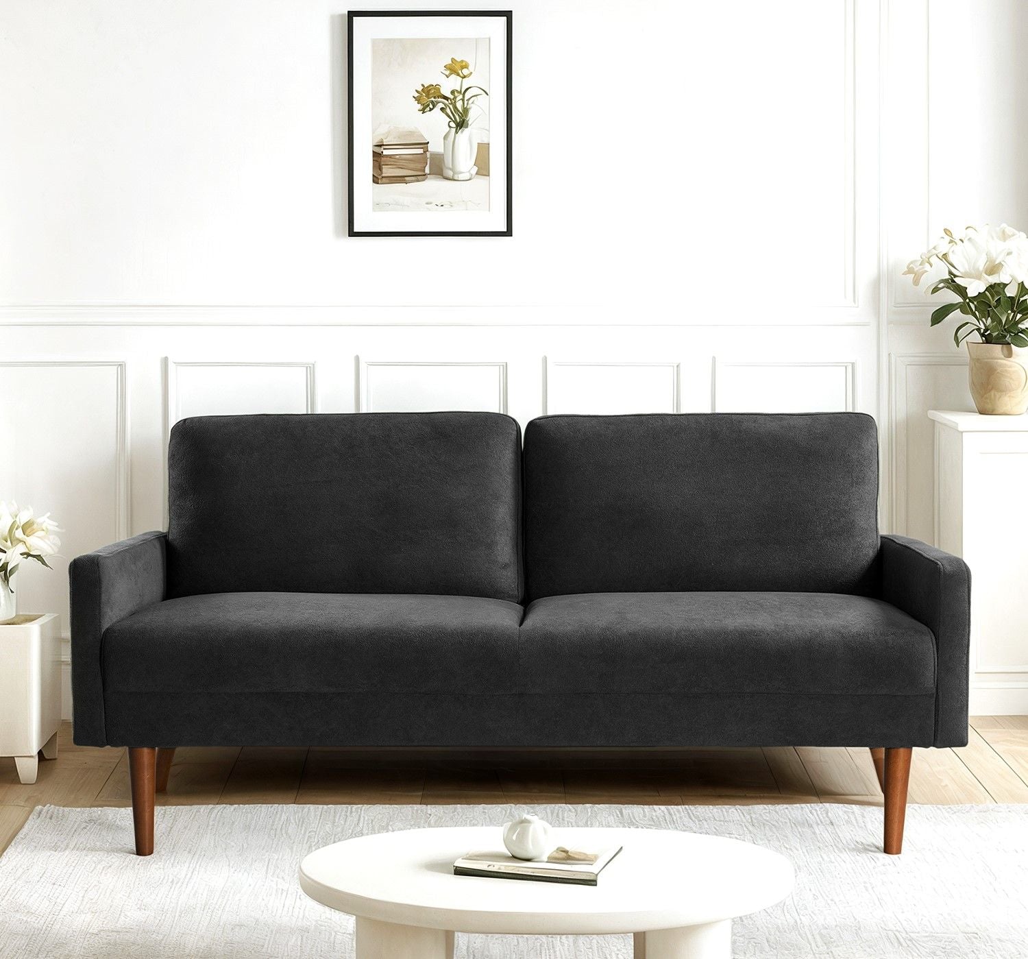 Sofa, European Style With Sleek Design, Modern & Vintage Flair, Upholstered 3 Seater Couch US Pride