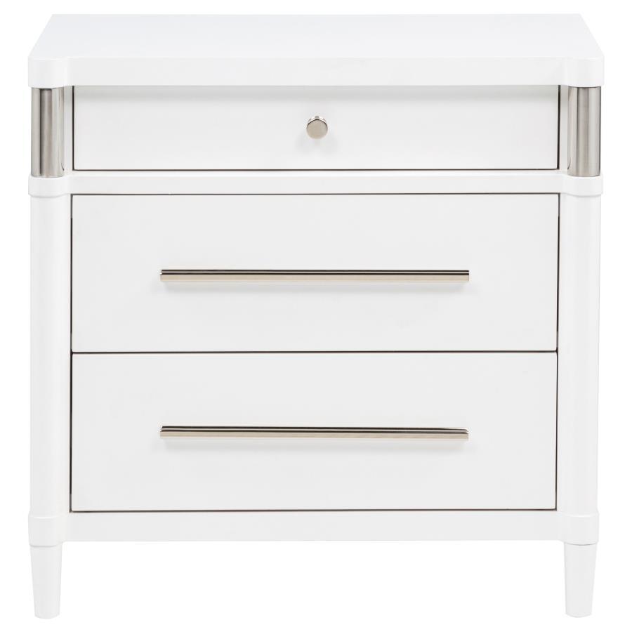 Gracemont - 3-Drawer Bedroom Nightstand Bedside Table - White Coaster Fine Furniture