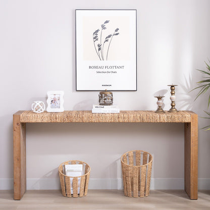 Console Table, Handwoven Top - Antique Natural / Natural Home Essentials