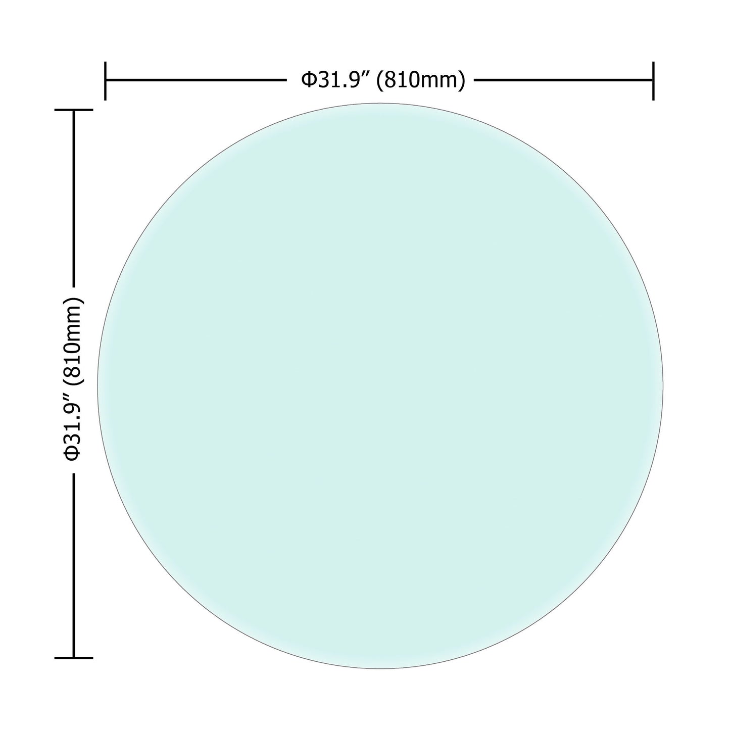 Round Tempered Glass Table Top Glass Thick Beveled Polished Edge Home Essentials