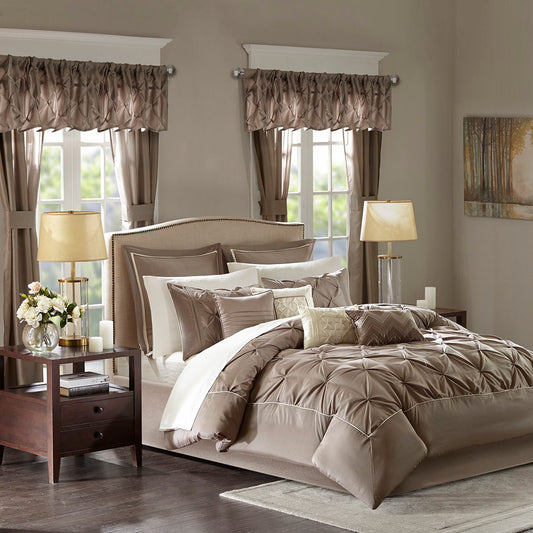 Joella - Queen 24 Piece Room In A Bag - Taupe Madison Park Essentials