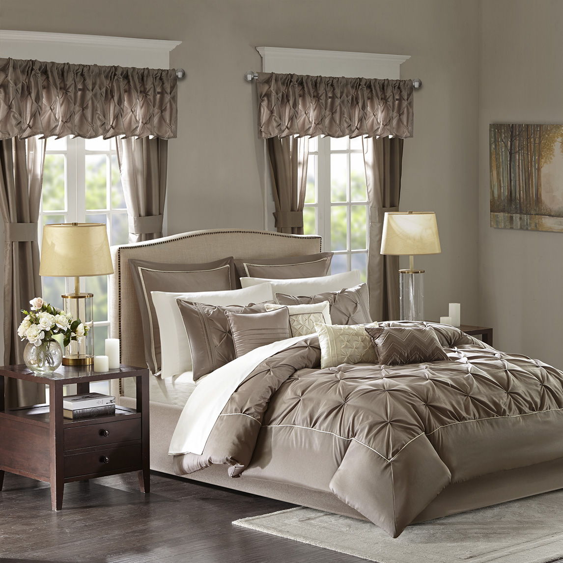 Joella - King 24 Piece Room In A Bag - Taupe Madison Park Essentials