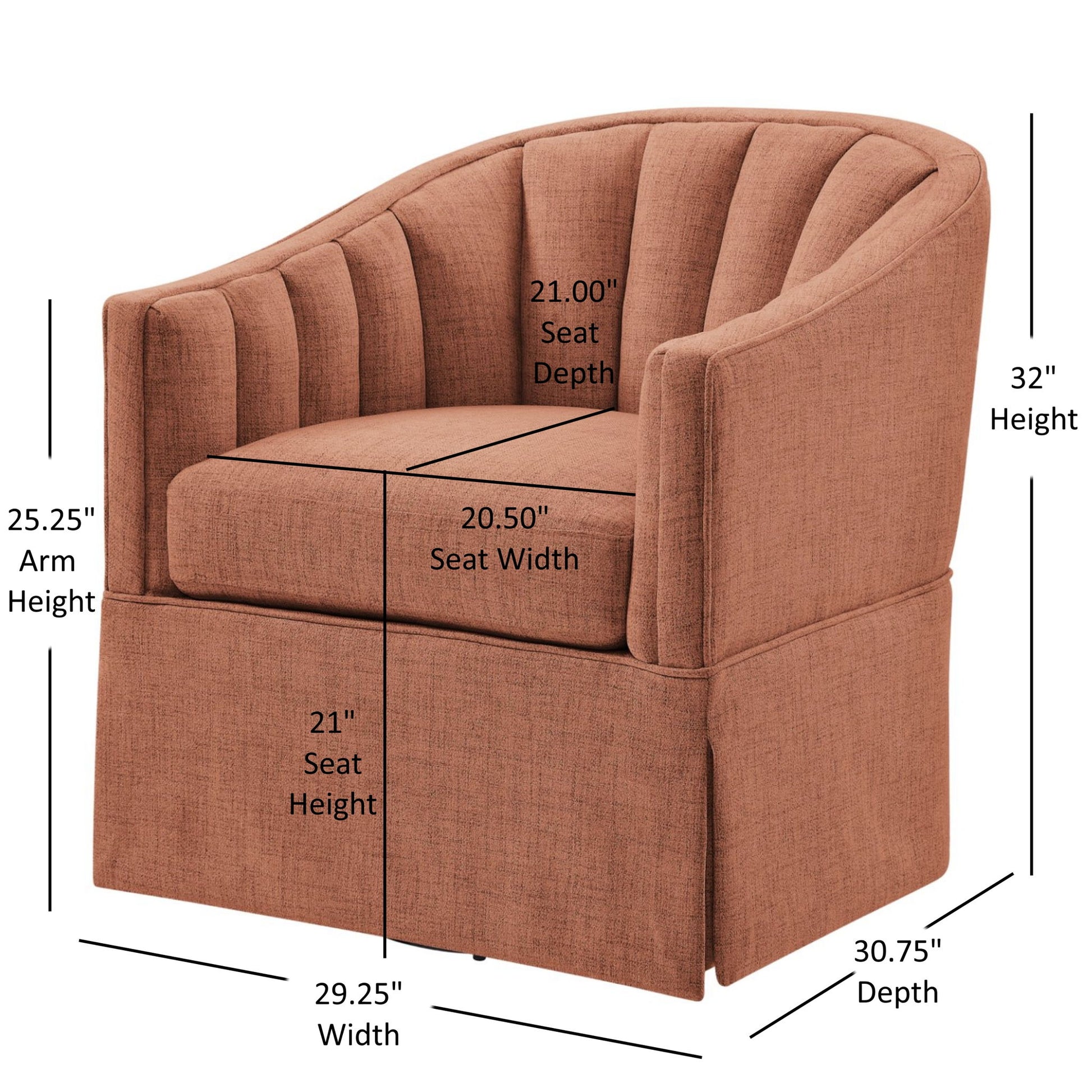 Solitude - Skirted Swivel Accent Chair With Hemp Like Ridgecrest Home