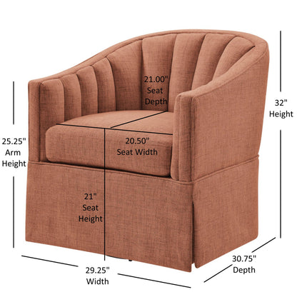 Solitude - Skirted Swivel Accent Chair With Hemp Like Ridgecrest Home