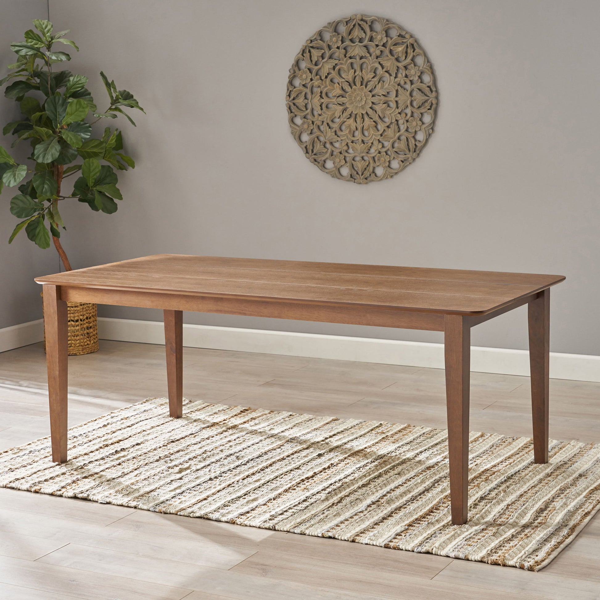 Farmhouse Charm Dining Table With Square Leg Noble House