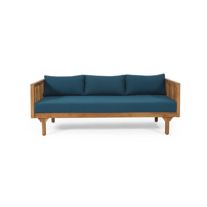 Claremont - 3 Seater Daybed Teak Acacia Wood Water Resistant Cushions Noble House
