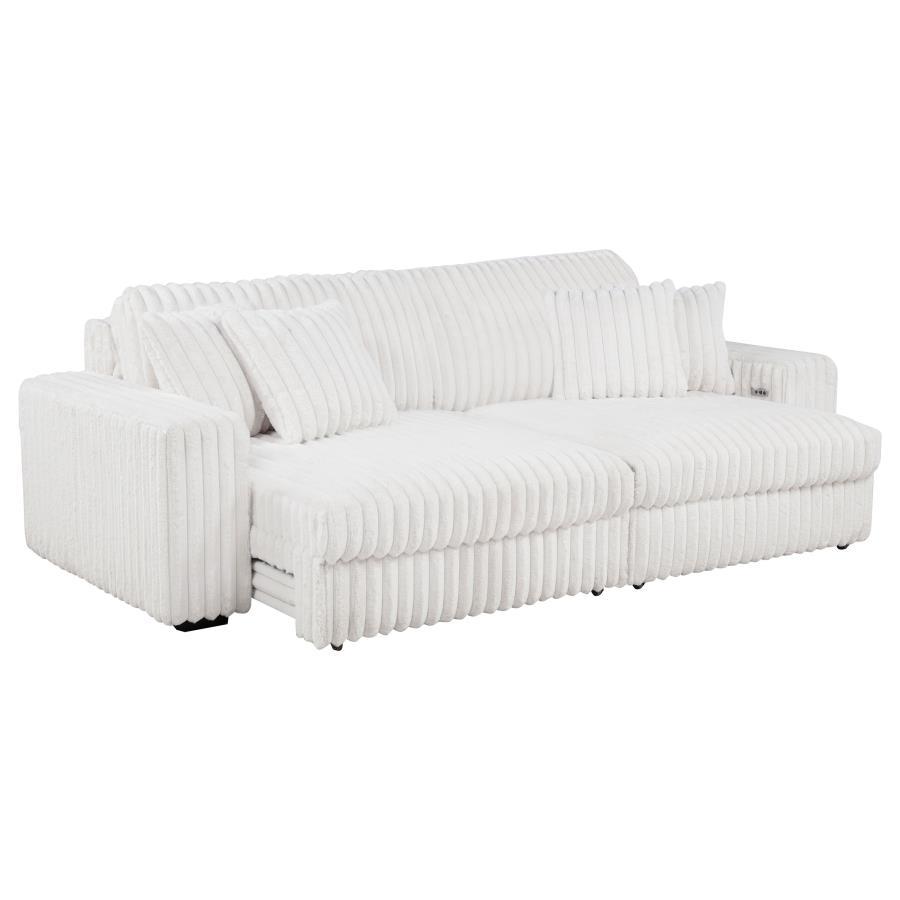 Jacana - Corduroy Upholstered Dual Power Chaise Sofa Coaster Fine Furniture