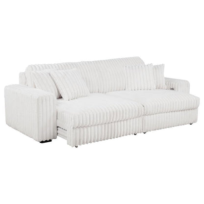 Jacana - Corduroy Upholstered Dual Power Chaise Sofa Coaster Fine Furniture