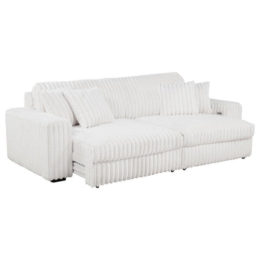 Jacana - Corduroy Upholstered Dual Power Chaise Sofa Coaster Fine Furniture