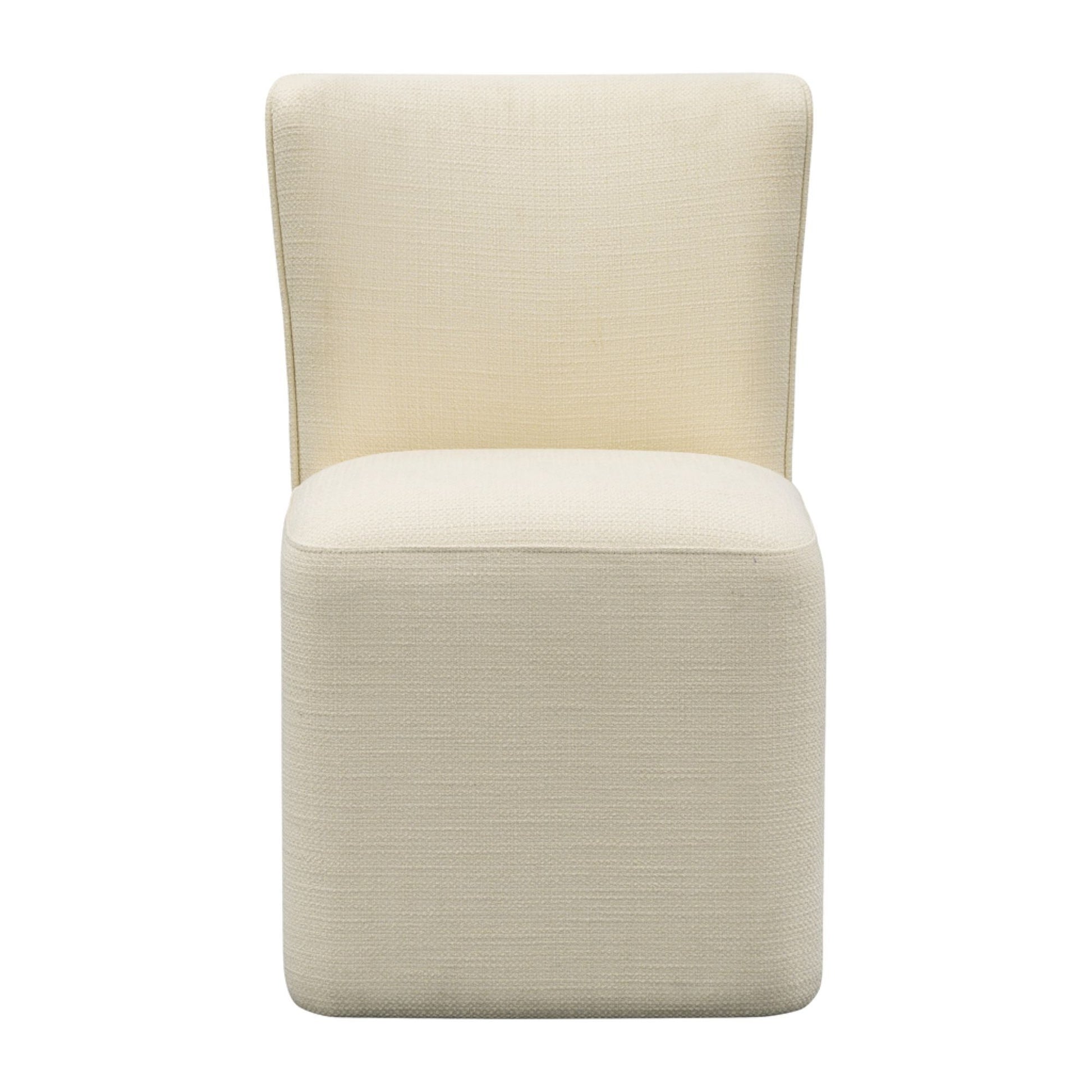 Vela - One Size Dining Chair With Castors - Cream Madison Park