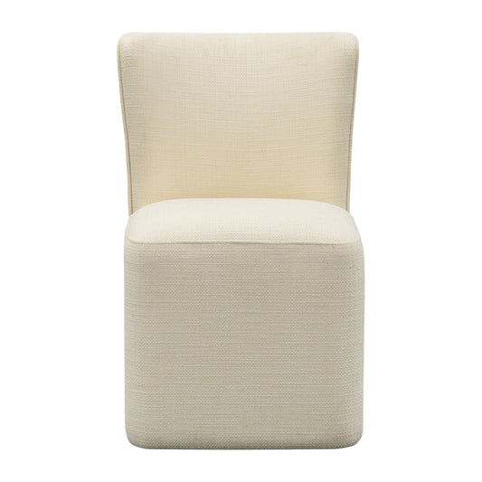 Vela - One Size Dining Chair With Castors - Cream Madison Park