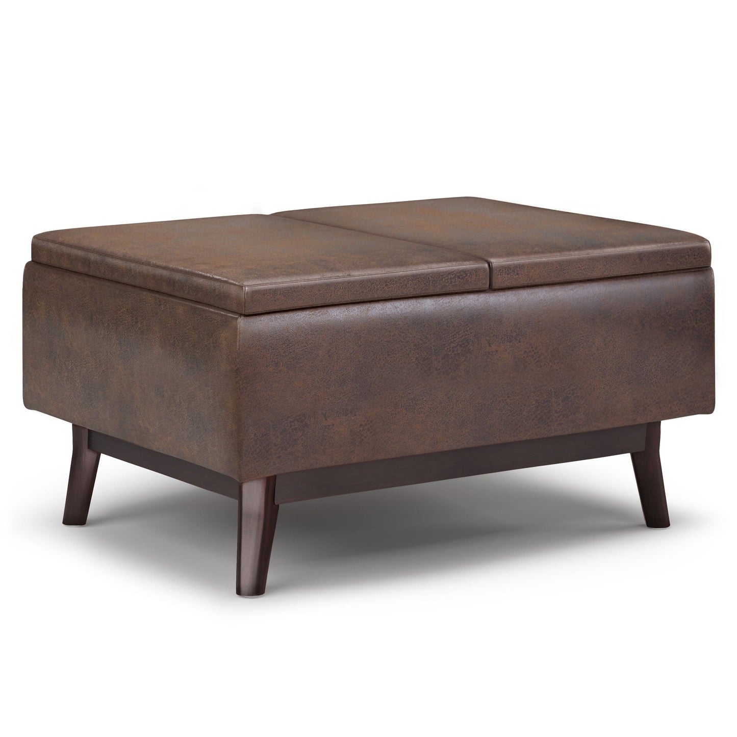 Owen - Tray Top Small Coffee Table Upholstered Storage Ottoman Simpli-Home