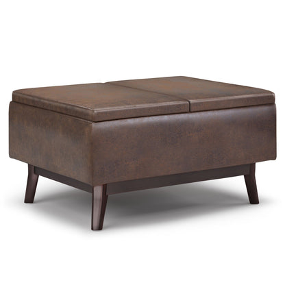 Owen - Tray Top Small Coffee Table Upholstered Storage Ottoman Simpli-Home