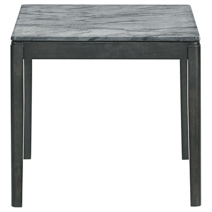 Mozzi - Square Faux Marble Side End Table - Gray And Black CoasterEssence