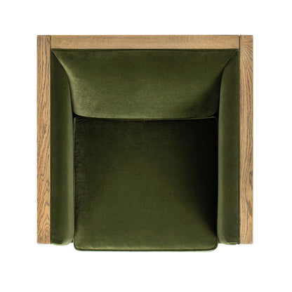 Georgia - Cane Tuxedo Armchair - Olive Green Jennifer Taylor Home
