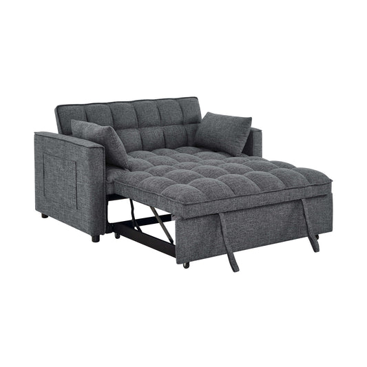 Sienna - Tufted Convertible Sleeper Sofa With Chaise - Gray The Soft House