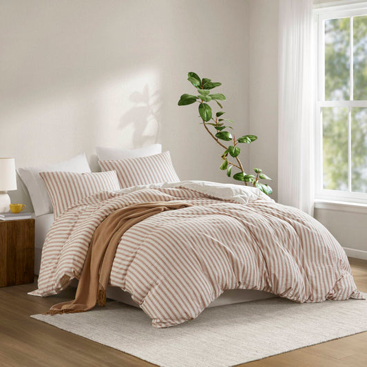 Etta - 3 Piece Queen Duvet Set - Terracotta Madison Park