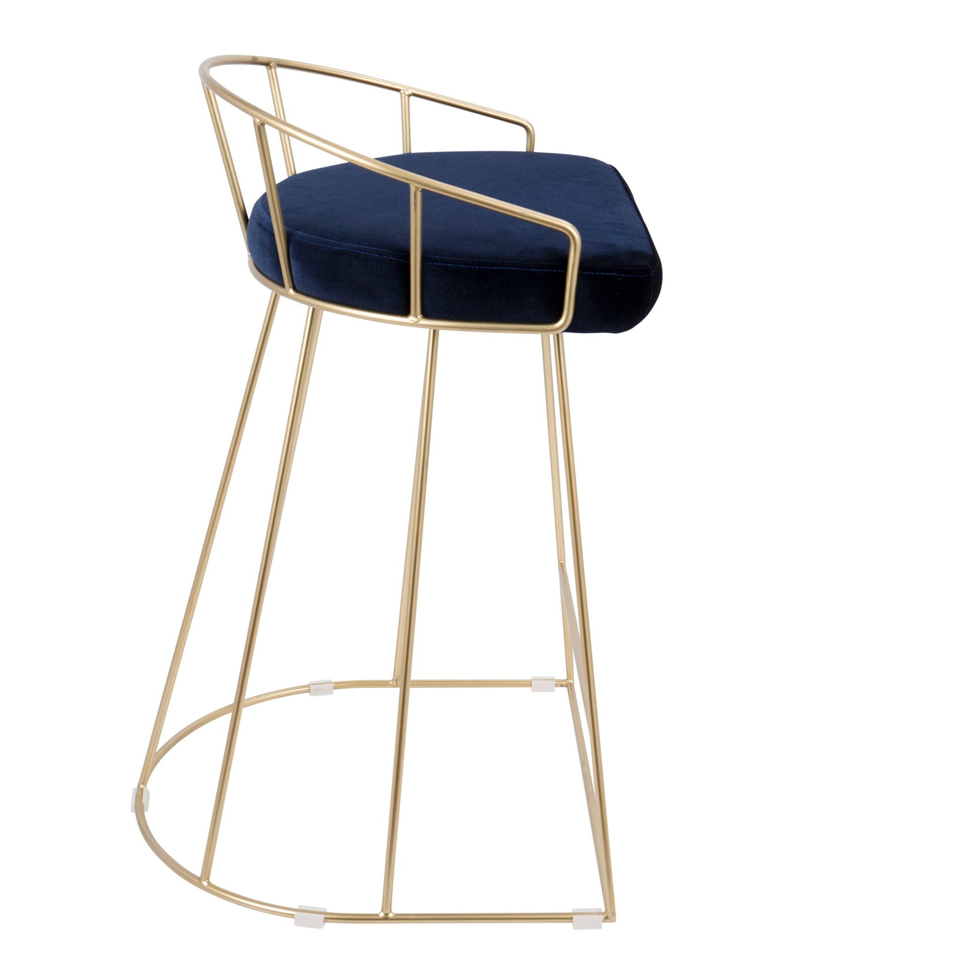Canary - Contemporary / Glam Counter Stool (Set of 2) - Gold / Blue Lumi Source