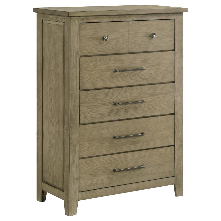 Hazlewood - 5-Drawer Bedroom Chest Of Drawers - Vineyard Oak Coaster Fine Furniture