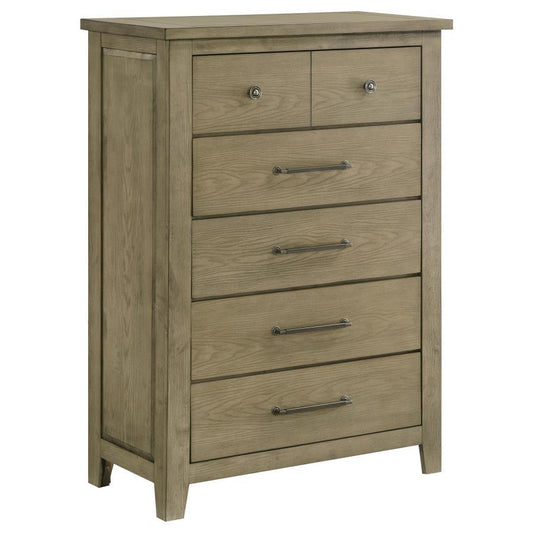 Hazlewood - 5-Drawer Bedroom Chest Of Drawers - Vineyard Oak Coaster Fine Furniture