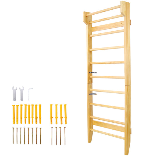 Gymnastics Stall Bar Multi Use Swedish Ladder For Home Gym And Physical Therapy - Natural Daily Nest