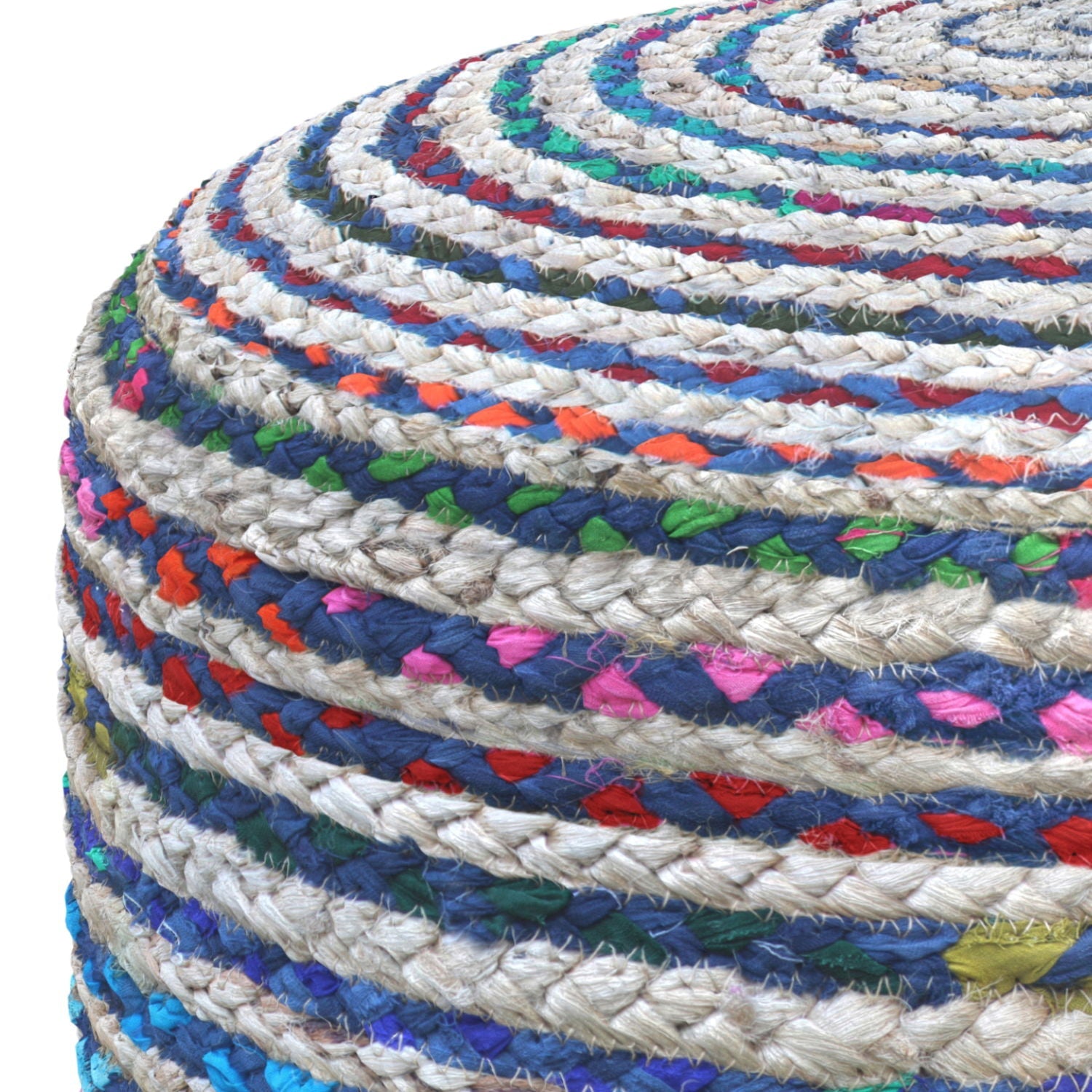 Margo - Handcrafted Round Pouf Simpli-Home