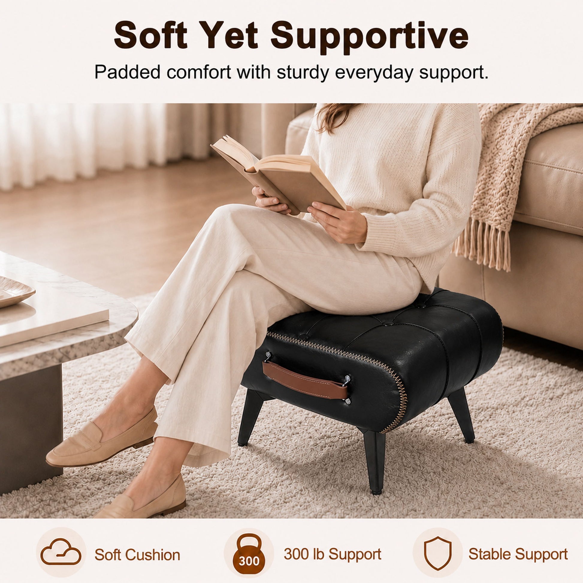 Minimalist Footstool With Hidden Storage Home Essentials