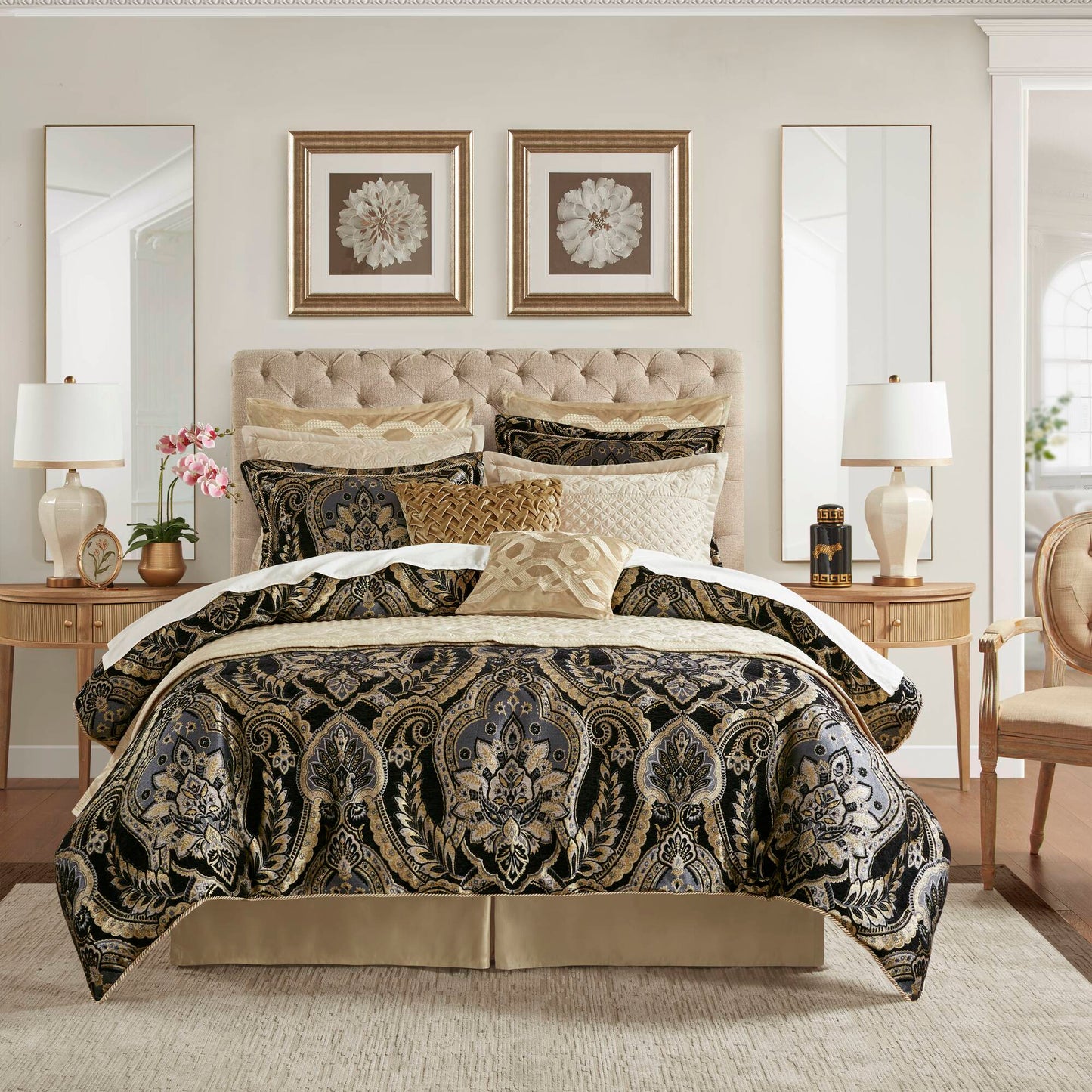 Julius - California King Comforter Set - Black Croscill Classics