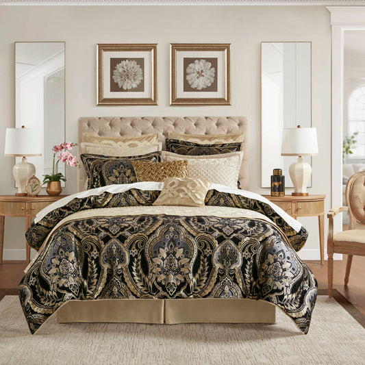 Julius - King Comforter Set - Black Croscill Classics