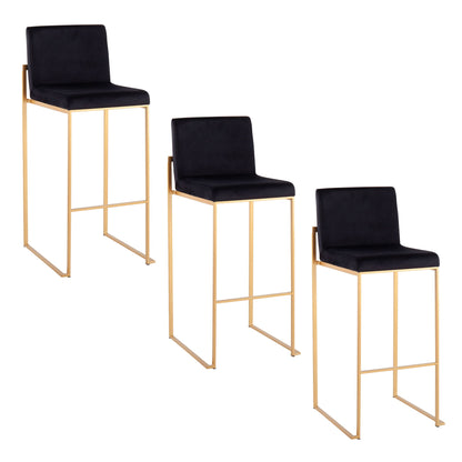 Fuji - Contemporary Design High Back Barstool (Set of 2) Lumi Source