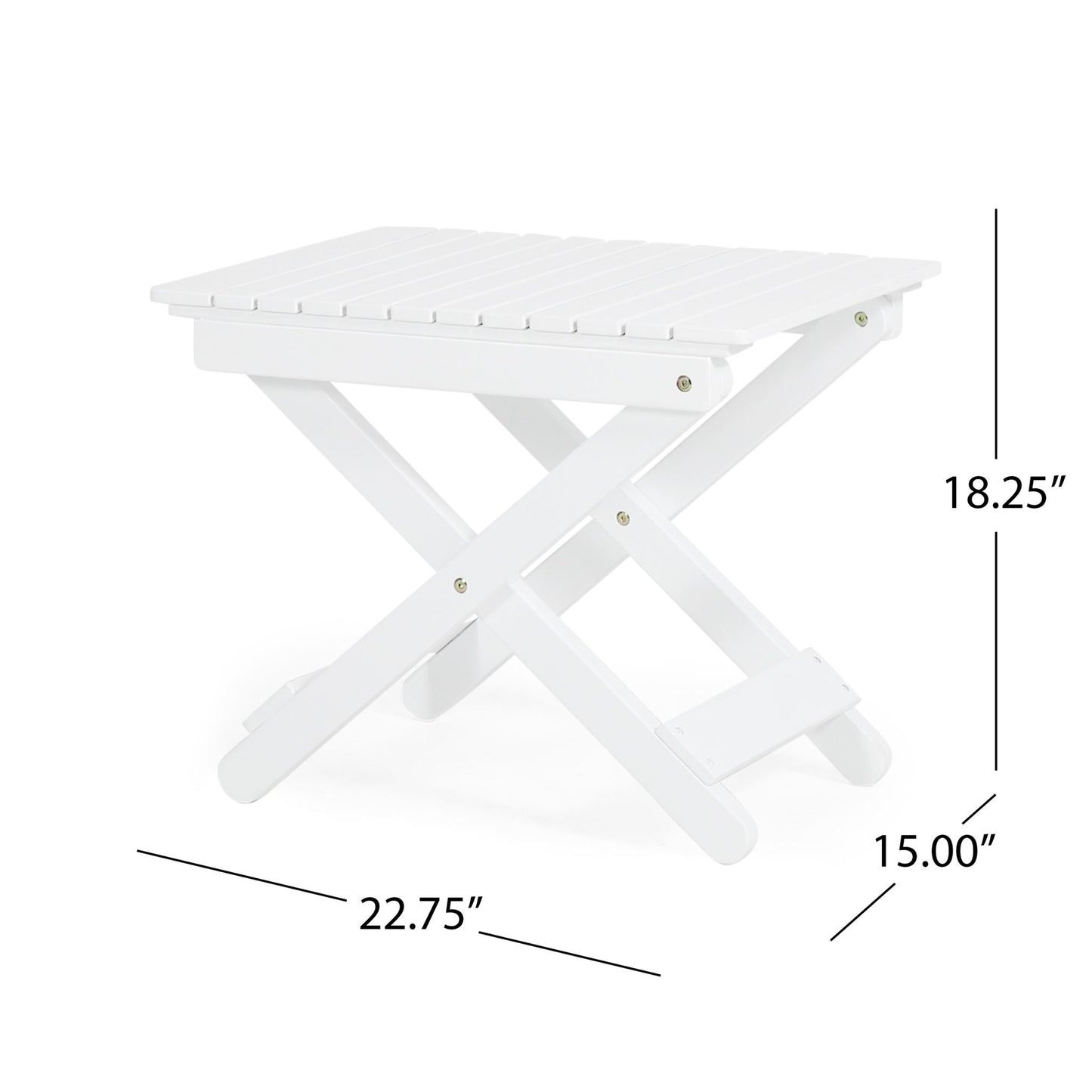 Outdoor Folding Wooden Side Table Noble House