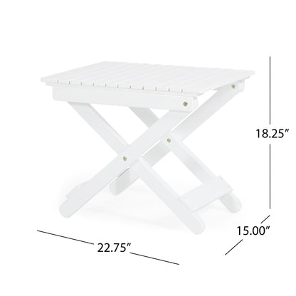 Outdoor Folding Wooden Side Table Noble House