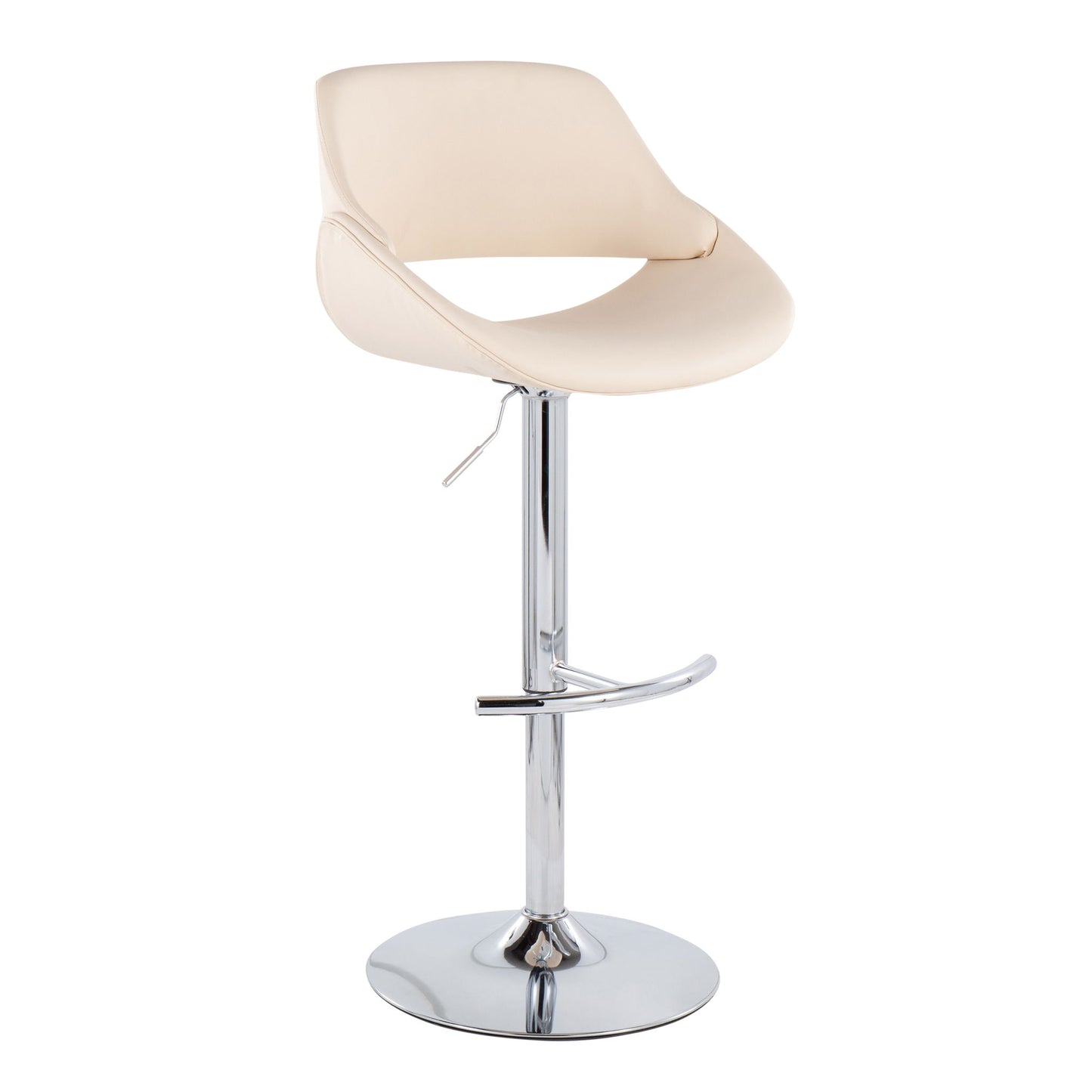 Fabrico - Contemporary Adjustable Bar Stool With Rounded T Footrest (Set of 2) Lumi Source