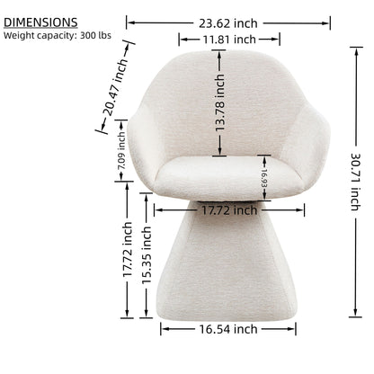 180° Rotating Accent Chair For Living Room - Beige Home Essentials