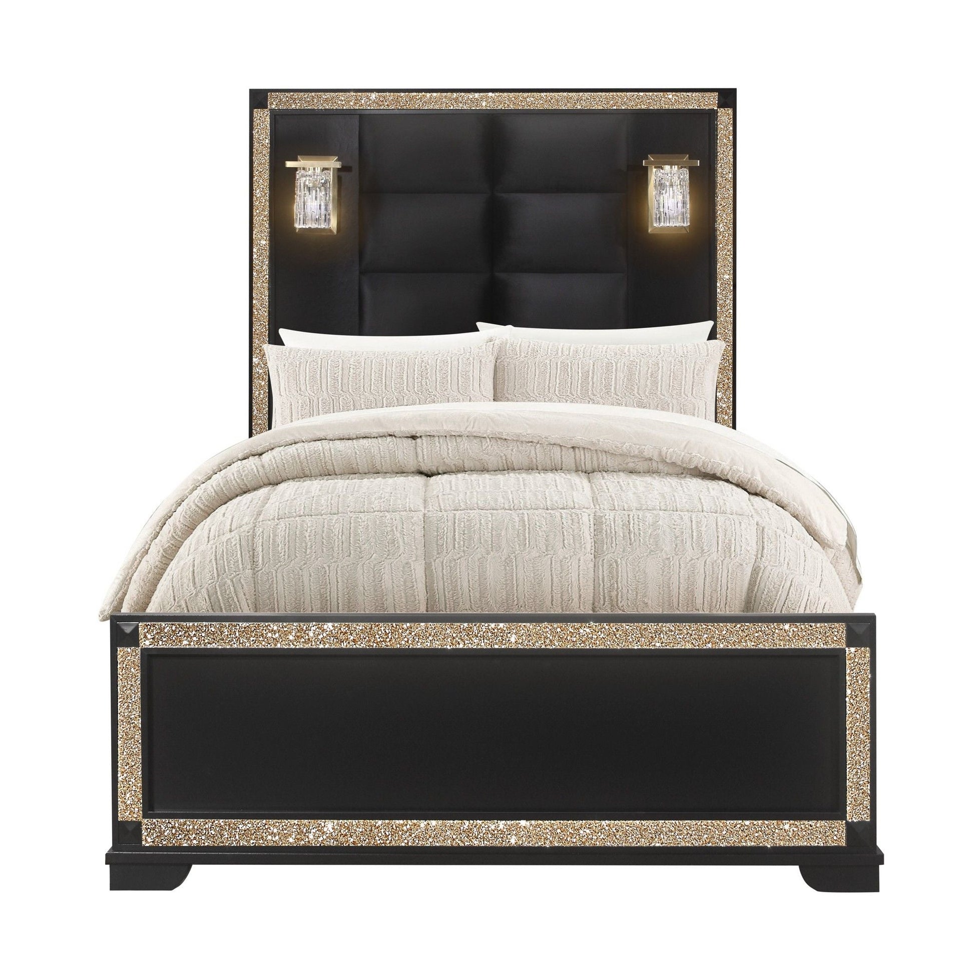 Lively - Bed With Lamps, Elegant Design Global Furniture USA