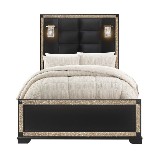 Lively - Bed With Lamps, Elegant Design Global Furniture USA