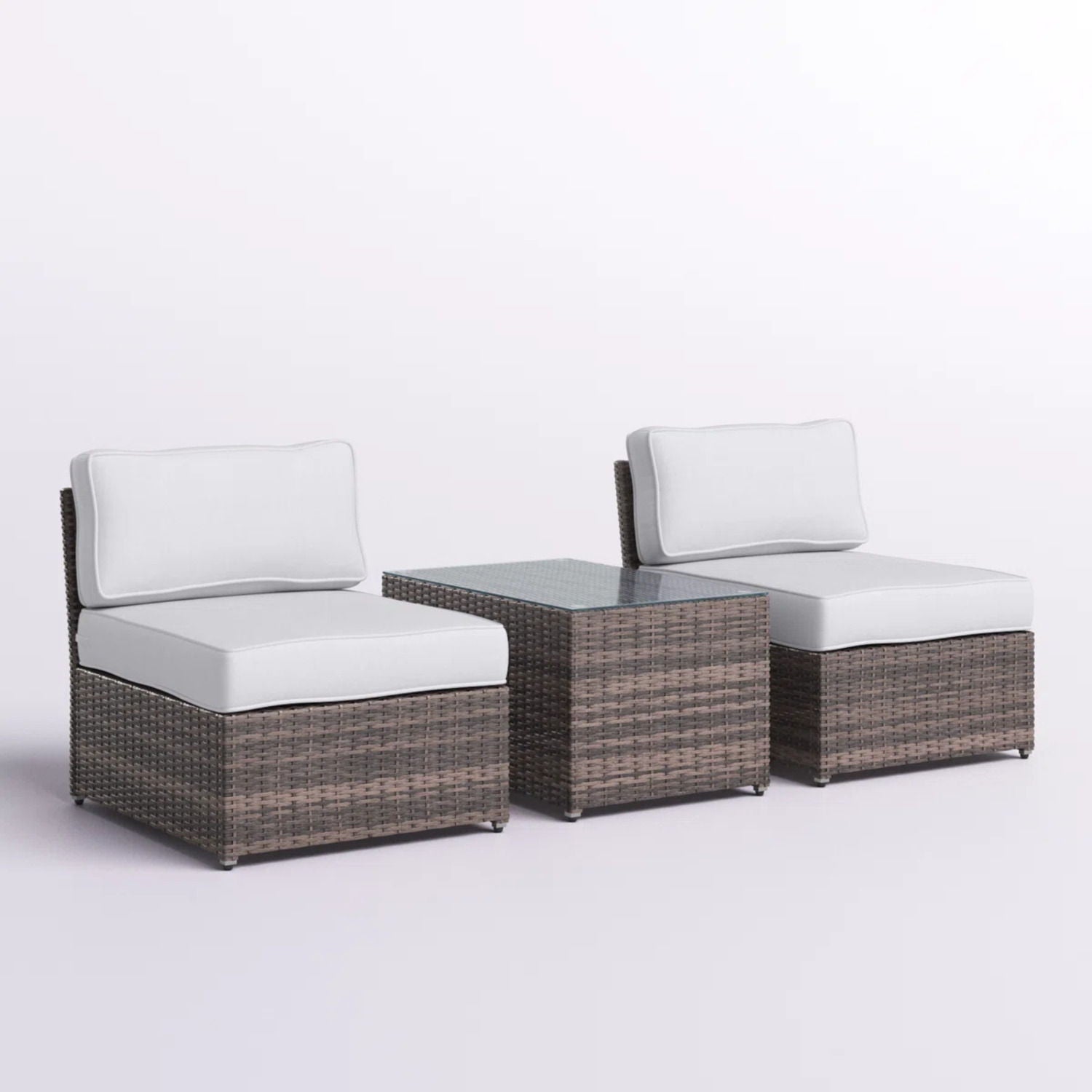 Modern Wicker Outdoor Seating Set With Cushions LSI Patio Furniture