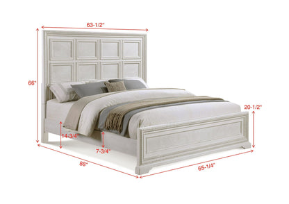 Alexandria - Queen Panel Bed- White Crown Mark