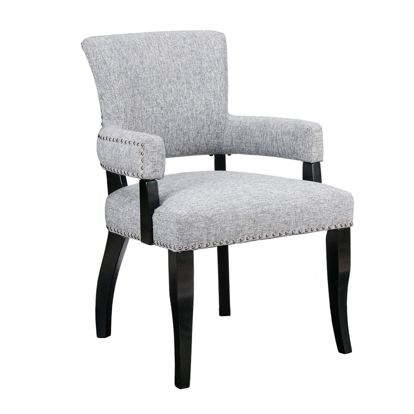 Elegant Arm Dining Chair With Brass Nail Head Detailing JLA