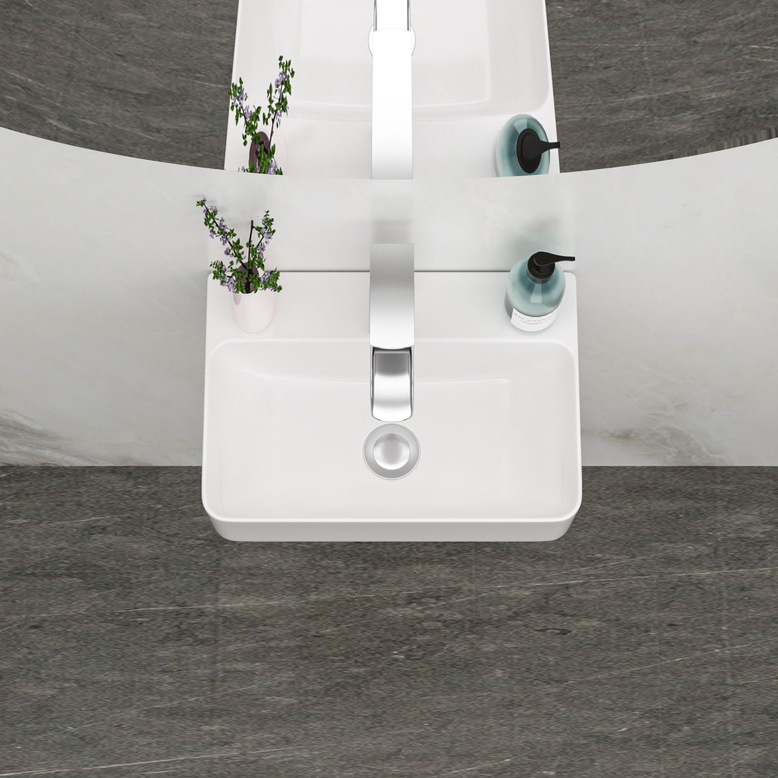 Ceramic Rectangle Wall Mount Bathroom Sink With Single Faucet Hole Daily Nest