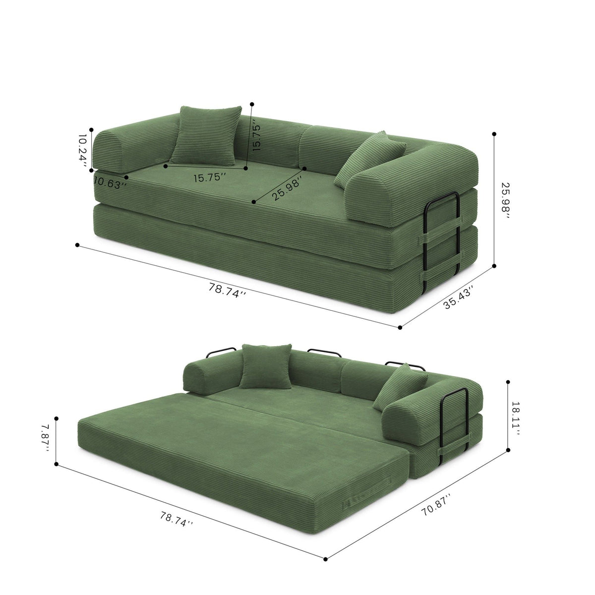 Convertible Foldable Floor Sofa Bed For Living Room Home Essentials