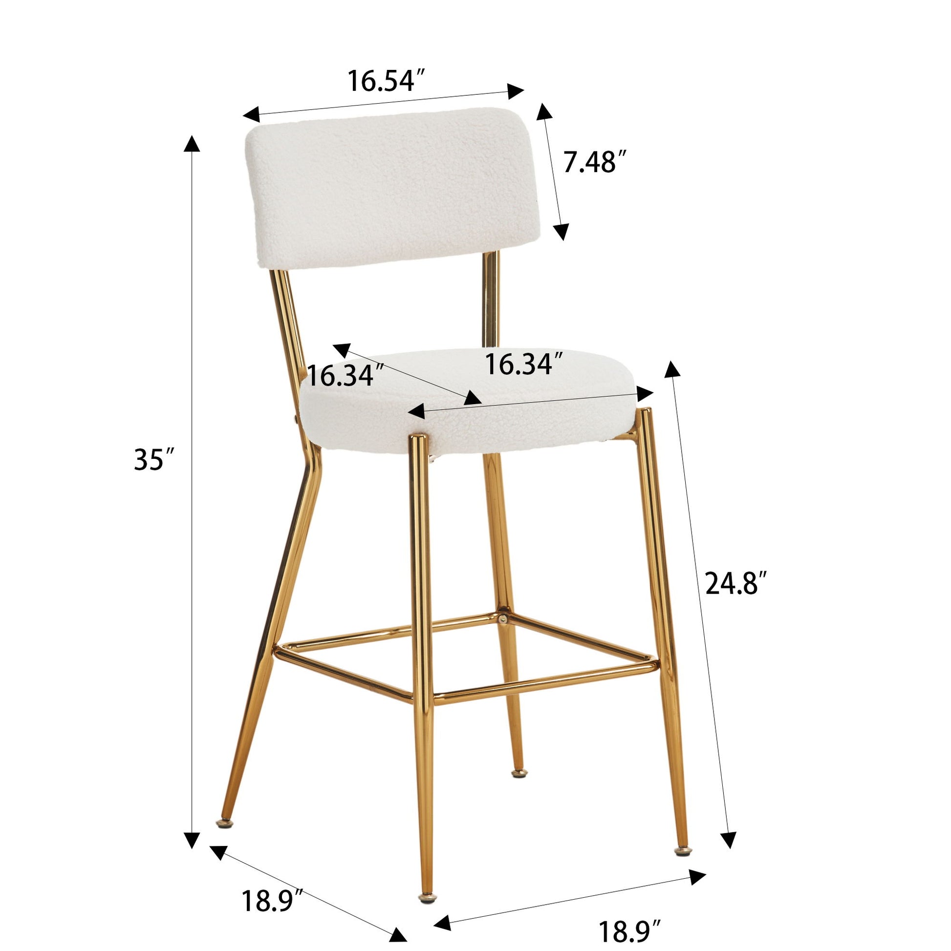 Modern Teddy Fabric Upholstered Bar Stools Home Essentials