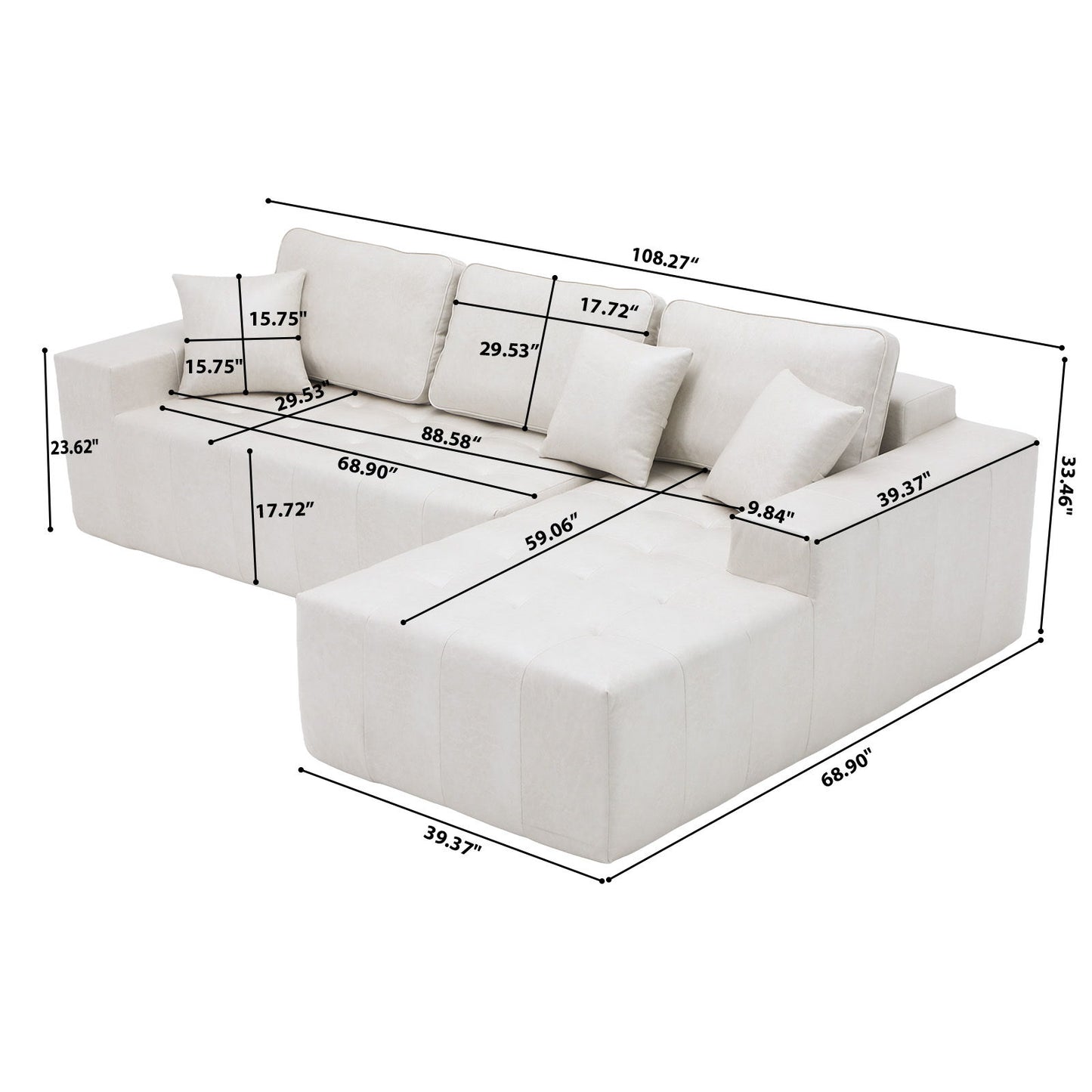 L - Shaped Corner Chaise Sofa Bed Home Essentials